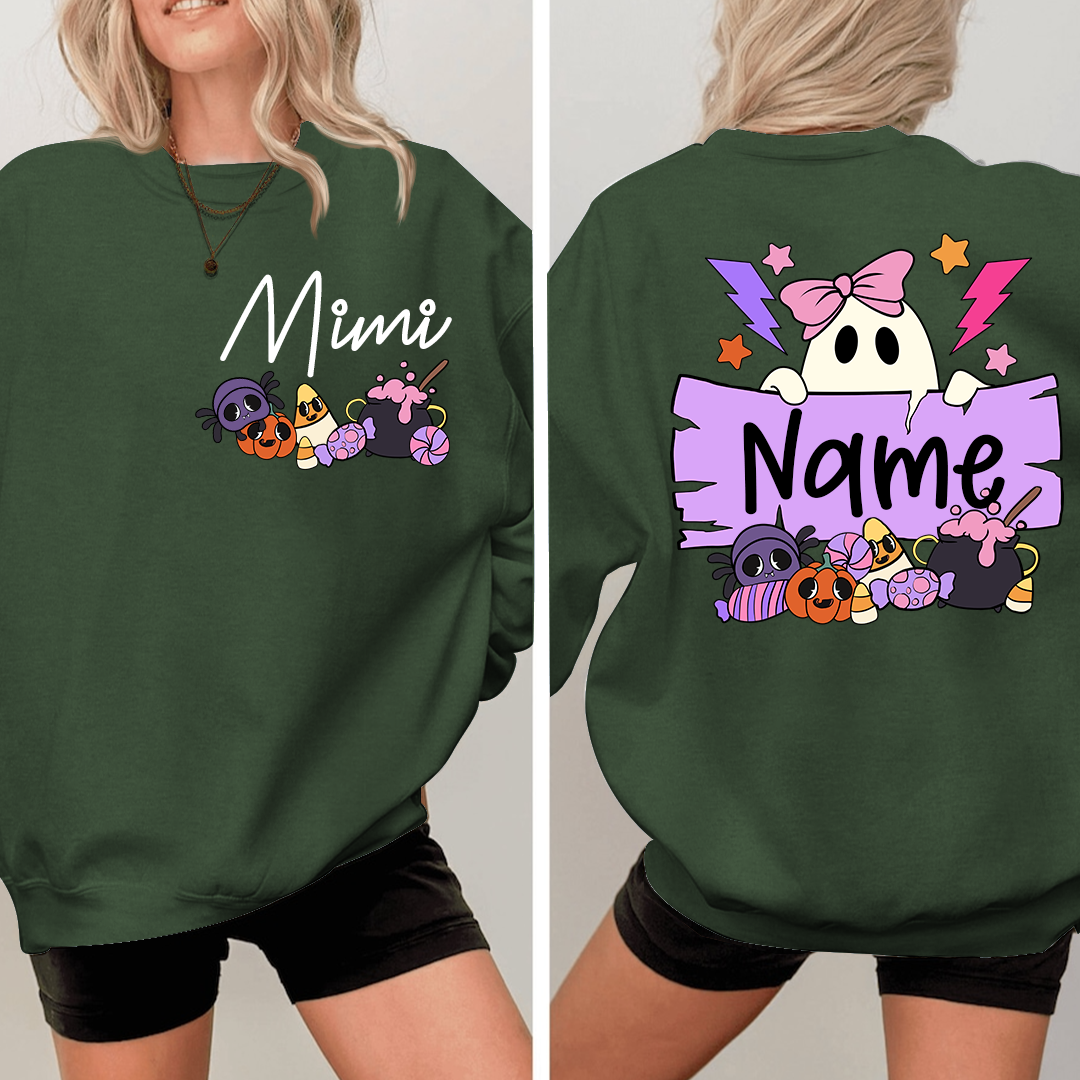 Personalized Halloween Mimi Sweatshirt, Custom Nickname For Grandma And Kids
