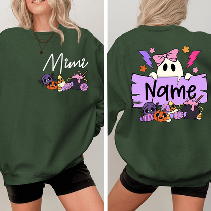Personalized Halloween Mimi Sweatshirt, Custom Nickname For Grandma And Kids