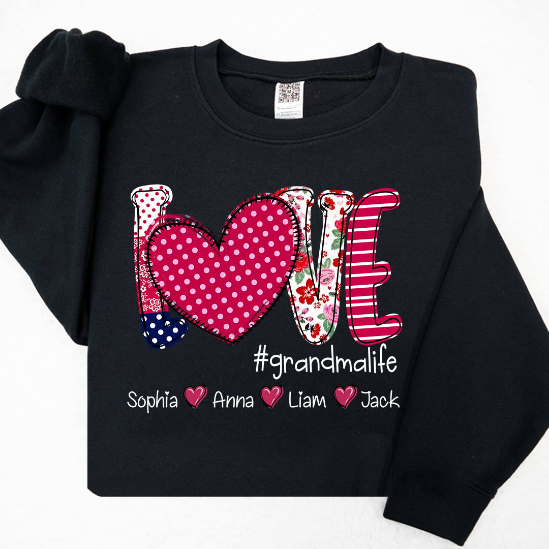 Valentine's Heart Day Custom Grandma And Kids LTP01 Sweatshirt