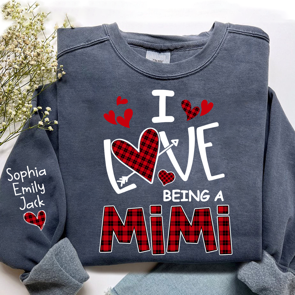 I Love Being A Mimi Sweatshirt, Gifts for Grandma, Custom Grandma and Grandchild Names