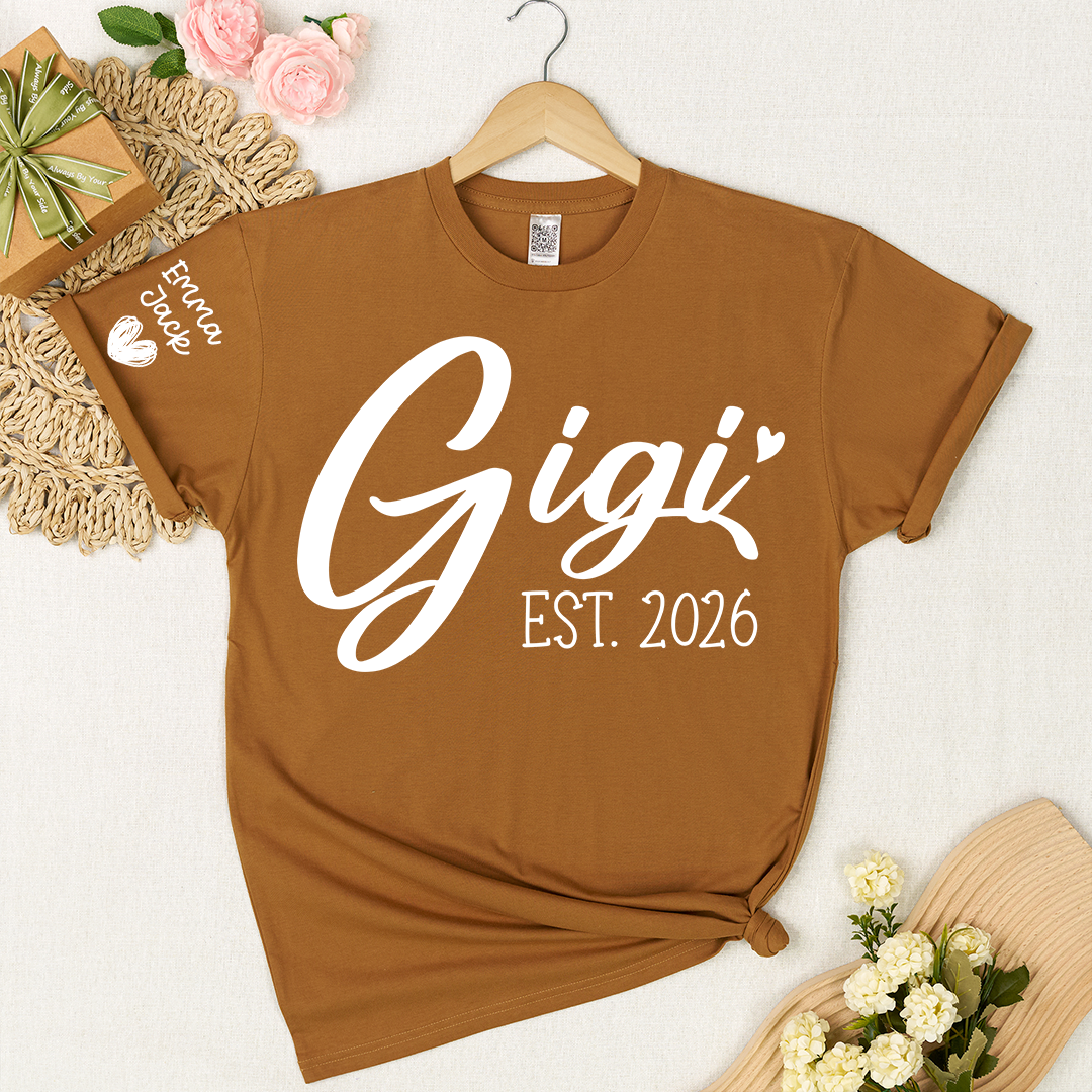 Personalized Gigi Shirt EST. 2026 – Custom Grandma Gift Tee for Women