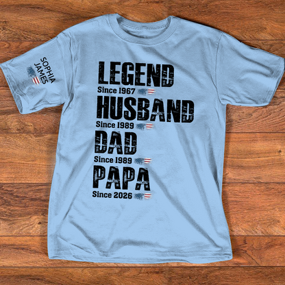 Legend Husband Dad Papa Family Shirt, Unique Personalized Gift for Father and Grandfather