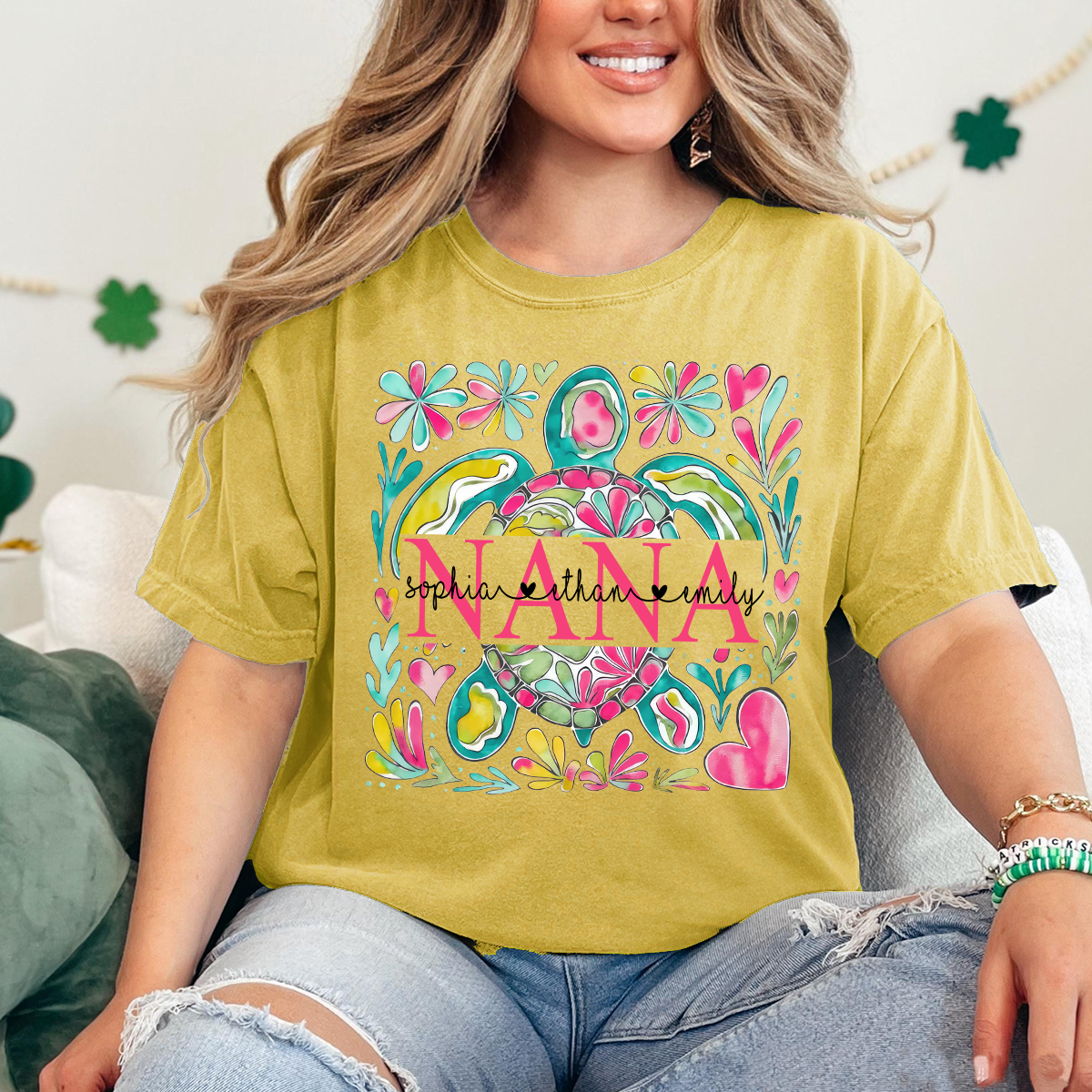 Comfort Colors® Nana Turtle Summer Flower 2025 Shirt