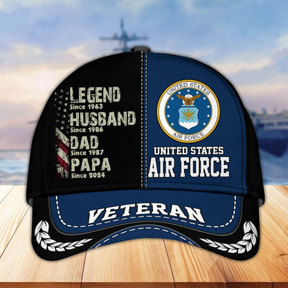 Legend Husband Dad Grandpa Since Veteran Classic Cap