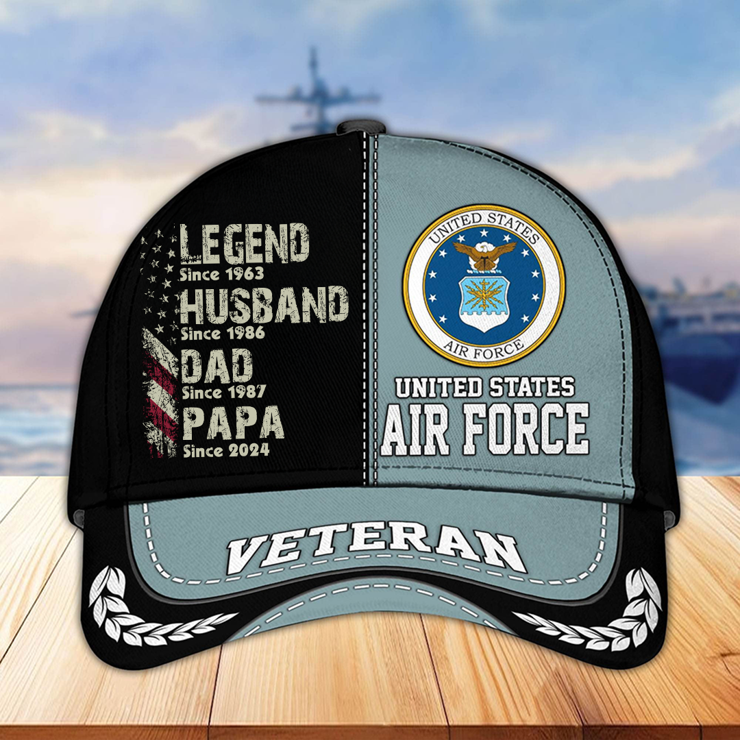 Legend Husband Dad Grandpa Since Veteran Classic Cap
