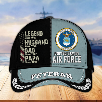 Legend Husband Dad Grandpa Since Veteran Classic Cap