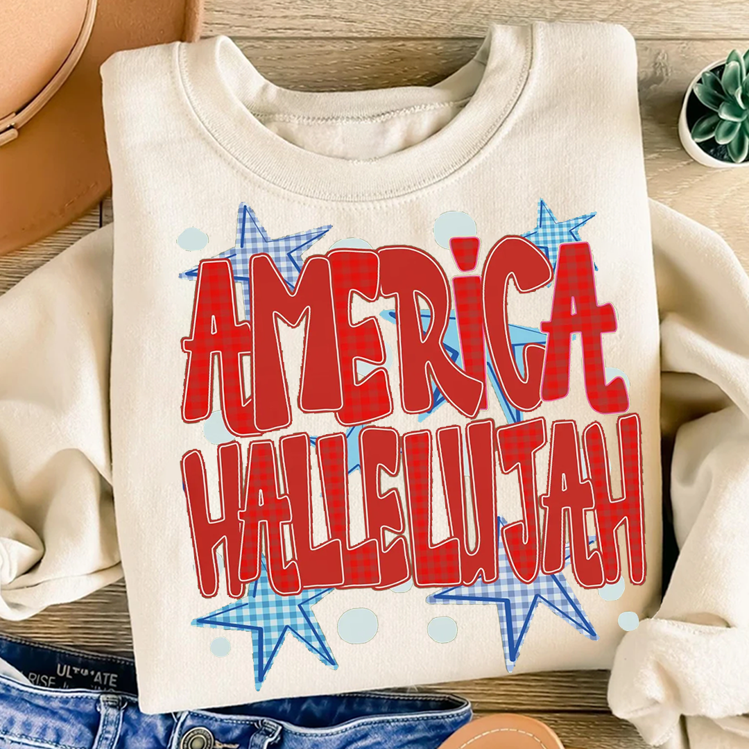 America Hallelujah, 4th Of July, Preppy Patriotic Shirt