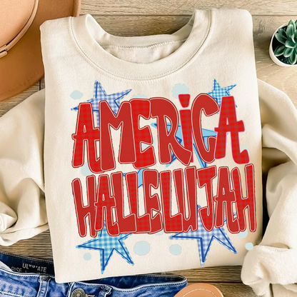 America Hallelujah, 4th Of July, Preppy Patriotic Shirt