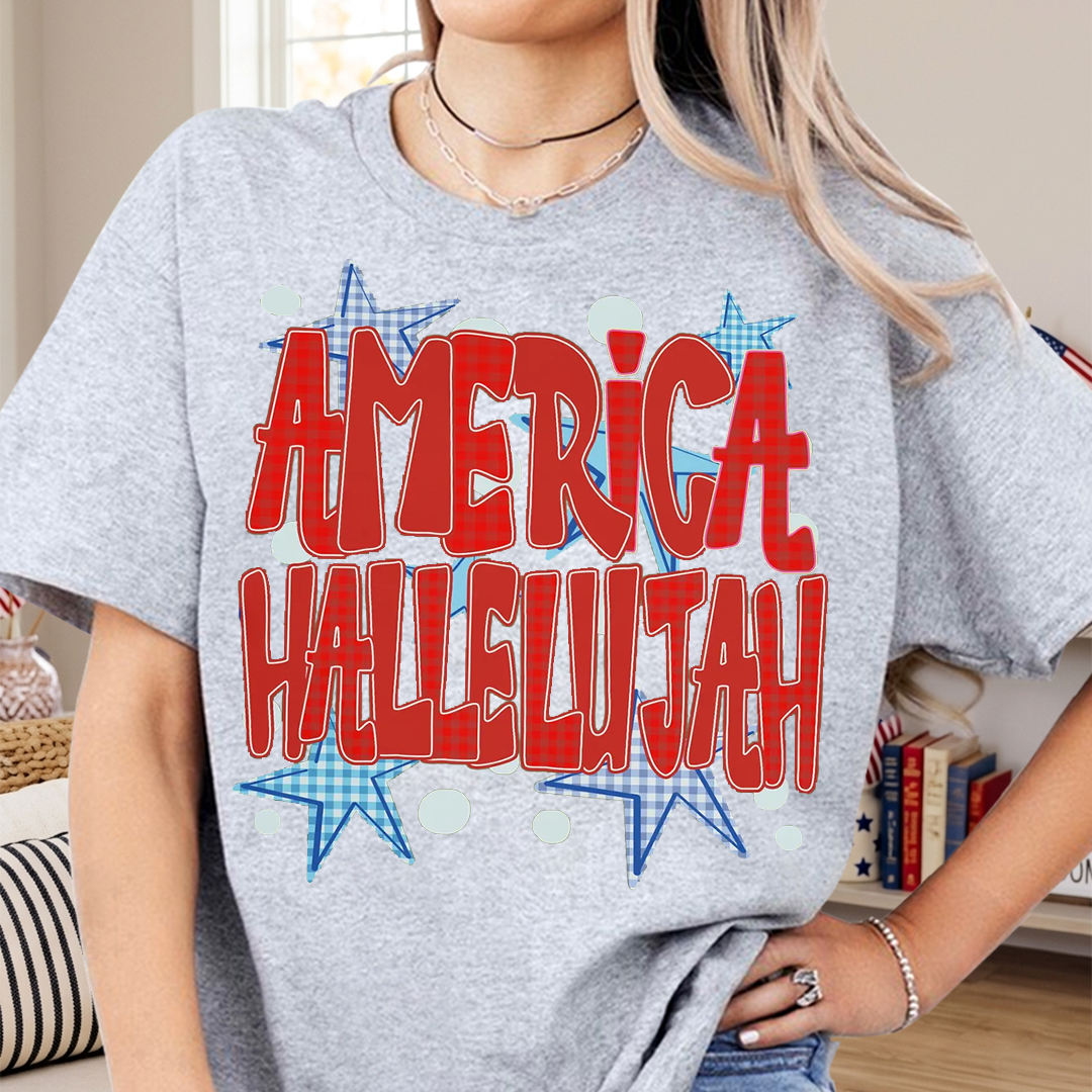America Hallelujah, 4th Of July, Preppy Patriotic Shirt