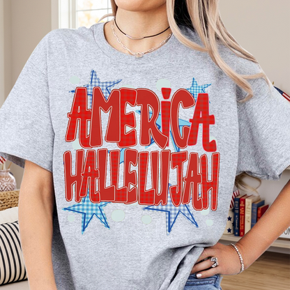 America Hallelujah, 4th Of July, Preppy Patriotic Shirt