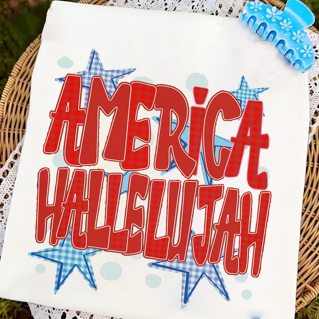 America Hallelujah, 4th Of July, Preppy Patriotic Shirt