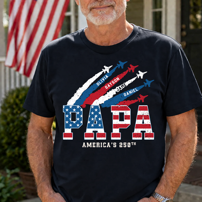 American Papa and Grandkids Father's Day Gift America USA 250th Comfort Colors® T-shirt
