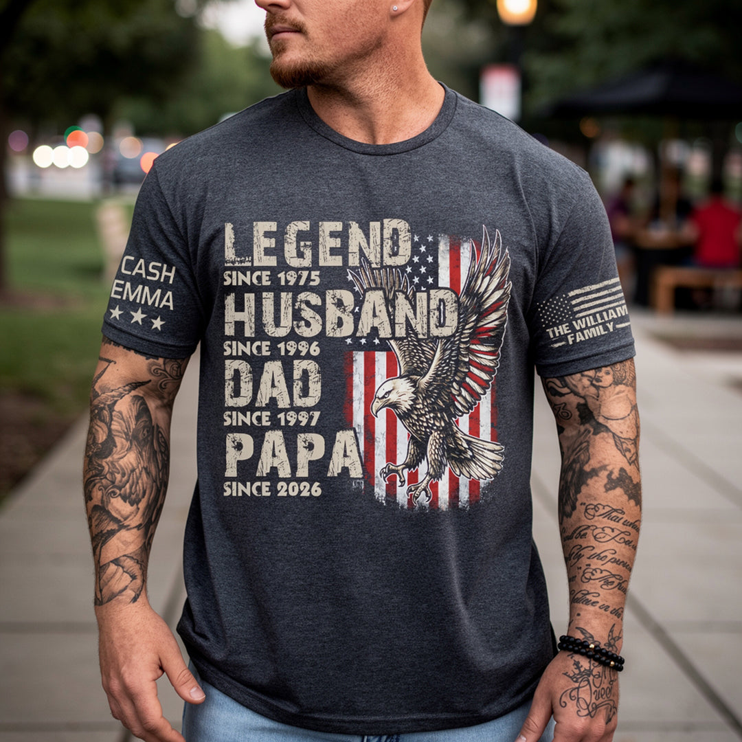 Legend Husband Dad Papa Family Personalized Gift Fathers Day T-shirt