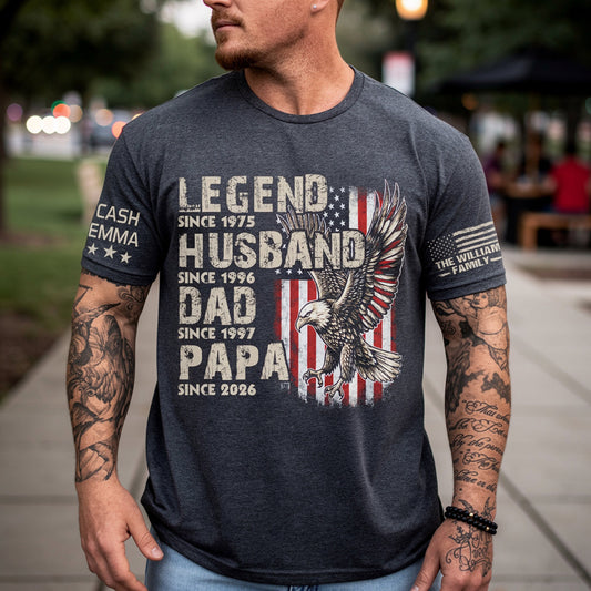 Legend Husband Dad Papa Family Personalized Gift Fathers Day T-shirt