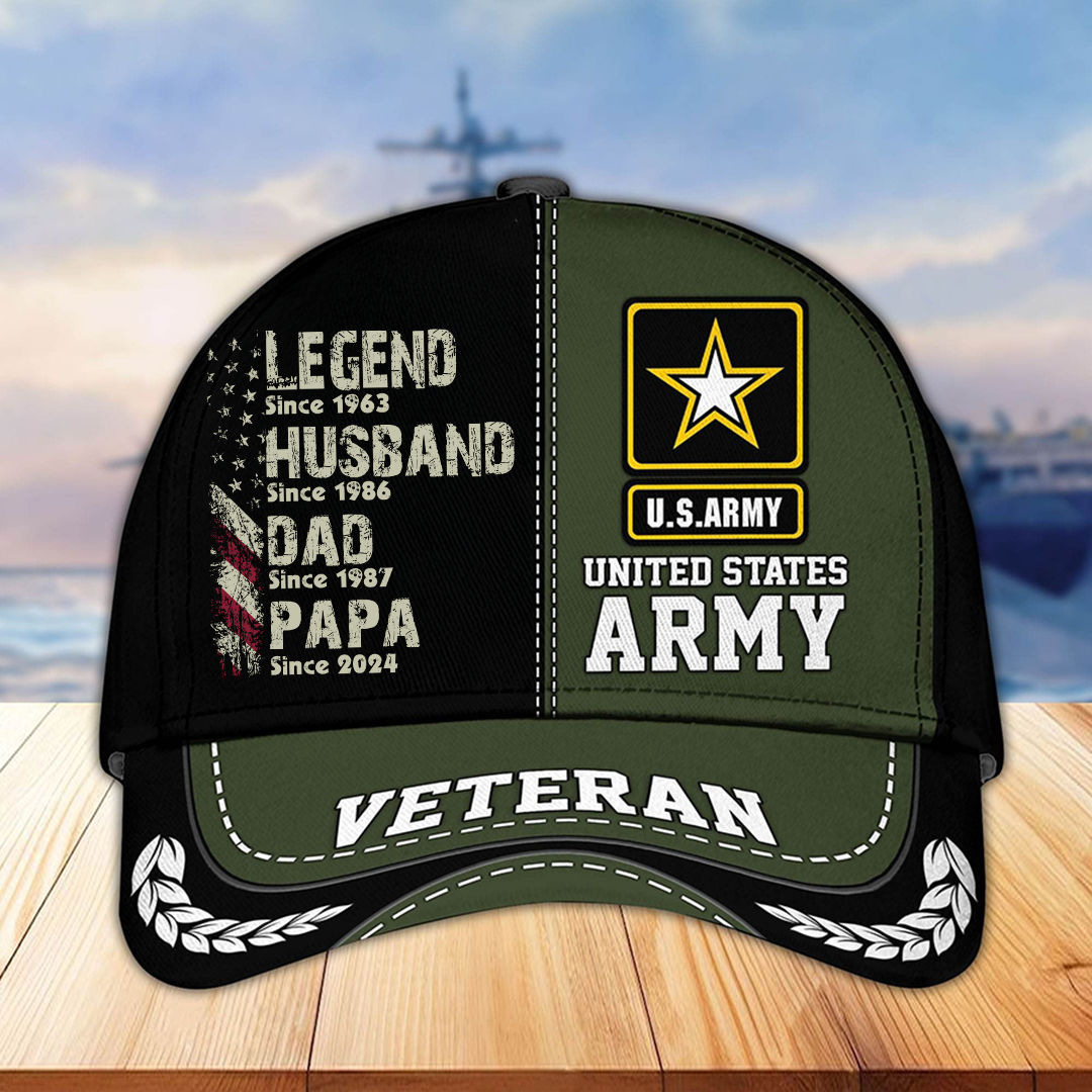 Legend Husband Dad Grandpa Since Veteran Classic Cap