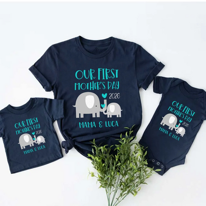 Personalized Our First Mother's Day, Custom Names Mommy and Me Matching Shirts, Gift for New Mom