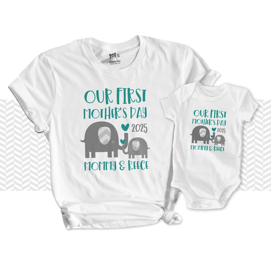 Personalized Our First Mother's Day, Custom Names Mommy and Me Matching Shirts, Gift for New Mom