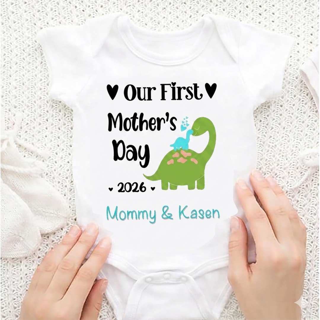 Our First Mother's Day Personalized Baby Onesie, Gifts for Mom
