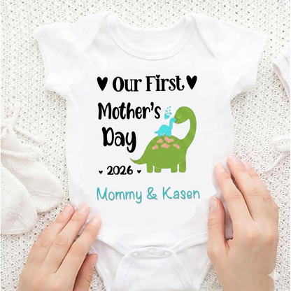 Our First Mother's Day Personalized Baby Onesie, Gifts for Mom