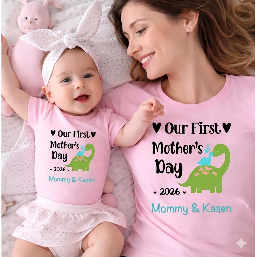 Our First Mother's Day Personalized Baby Onesie, Gifts for Mom