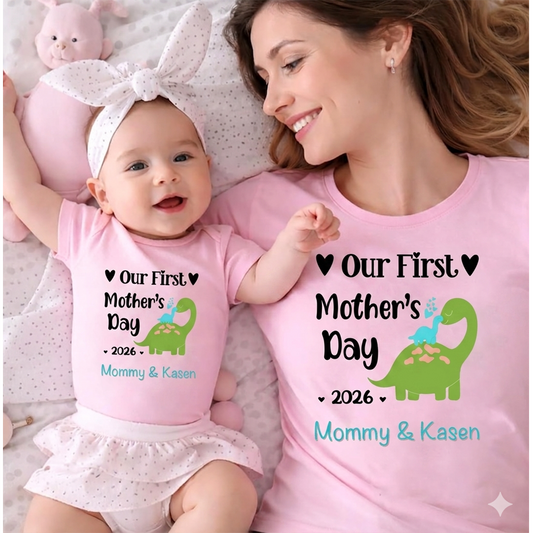 Our First Mother's Day Personalized Baby Onesie, Gifts for Mom