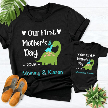 Our First Mother's Day Personalized Baby Onesie, Gifts for Mom