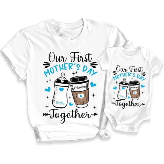 Personalized Our First Mother's Day, Mommy and Me Matching Shirt