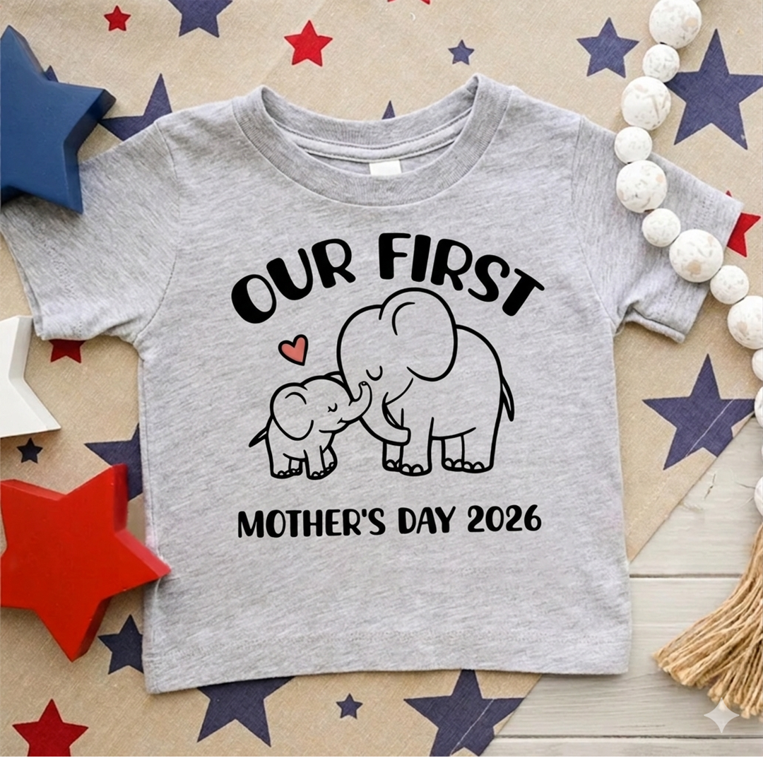 Personalized Our First Mother's Day Mommy and Kid Matching Shirts