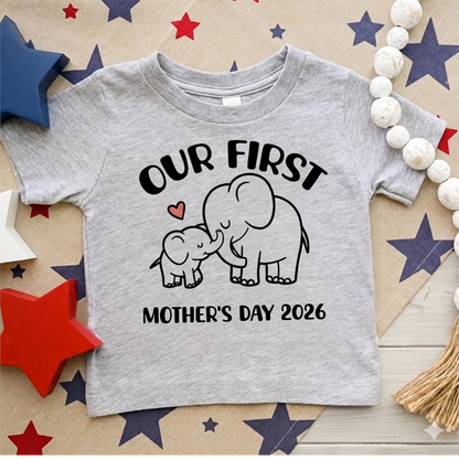 Personalized Our First Mother's Day Mommy and Kid Matching Shirts
