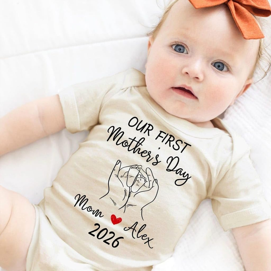 Custom Names Mommy and Me Matching Shirts Our First Mother's Day
