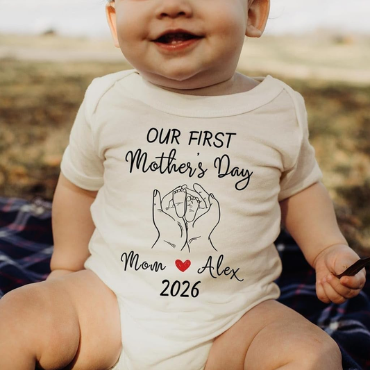 Custom Names Mommy and Me Matching Shirts Our First Mother's Day