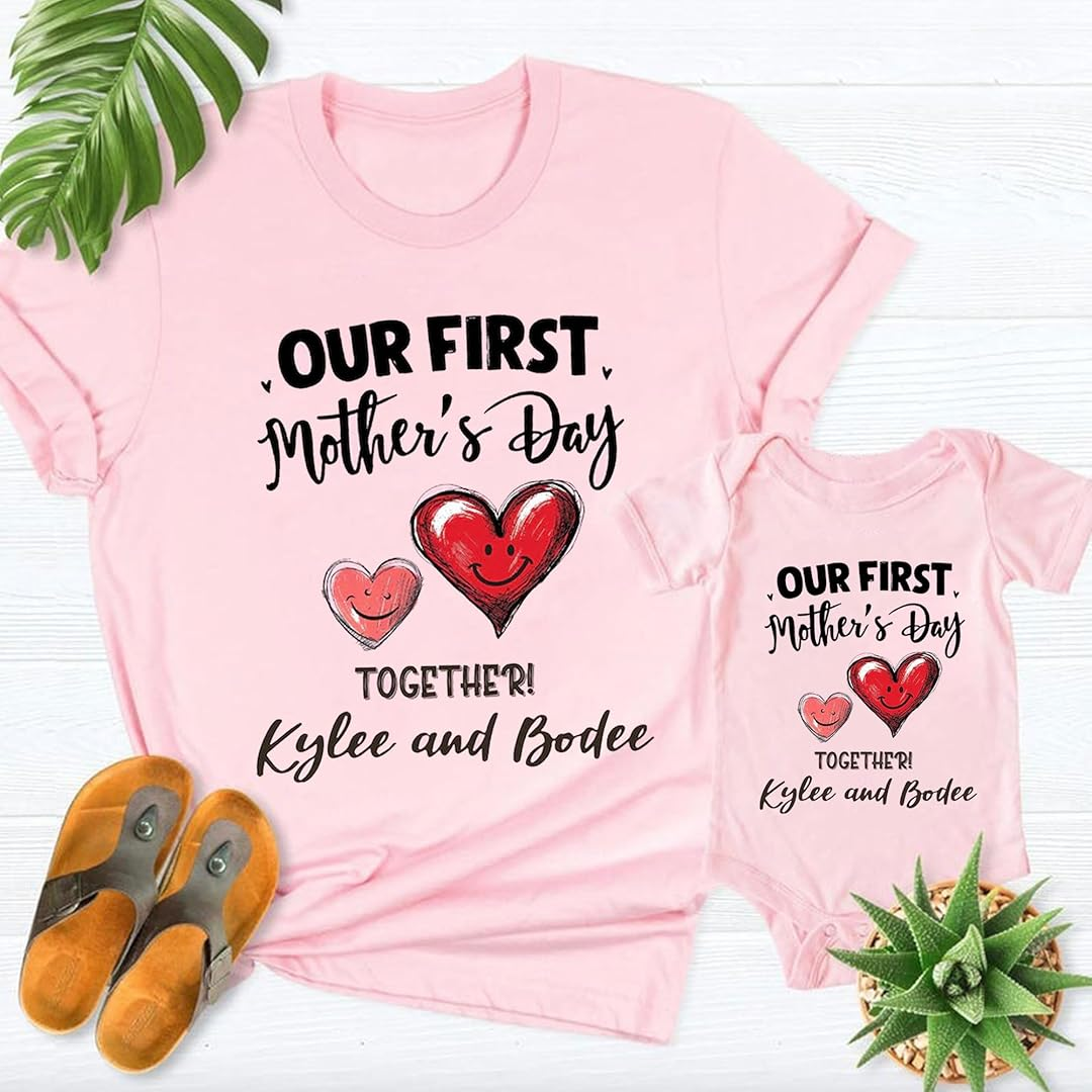 Personalized Mommy and Me Matching Shirts Mother's Day Gift for New Mom