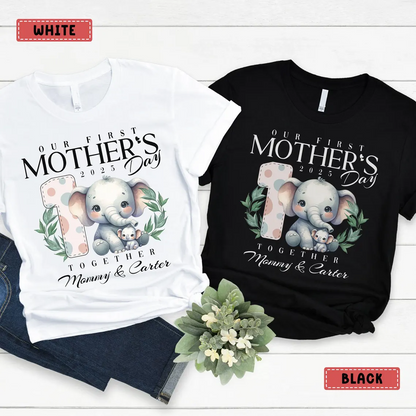 Personalized Our First Mothers Day, Mom and Baby Matching Outfits Shirts, Bodysuit Baby