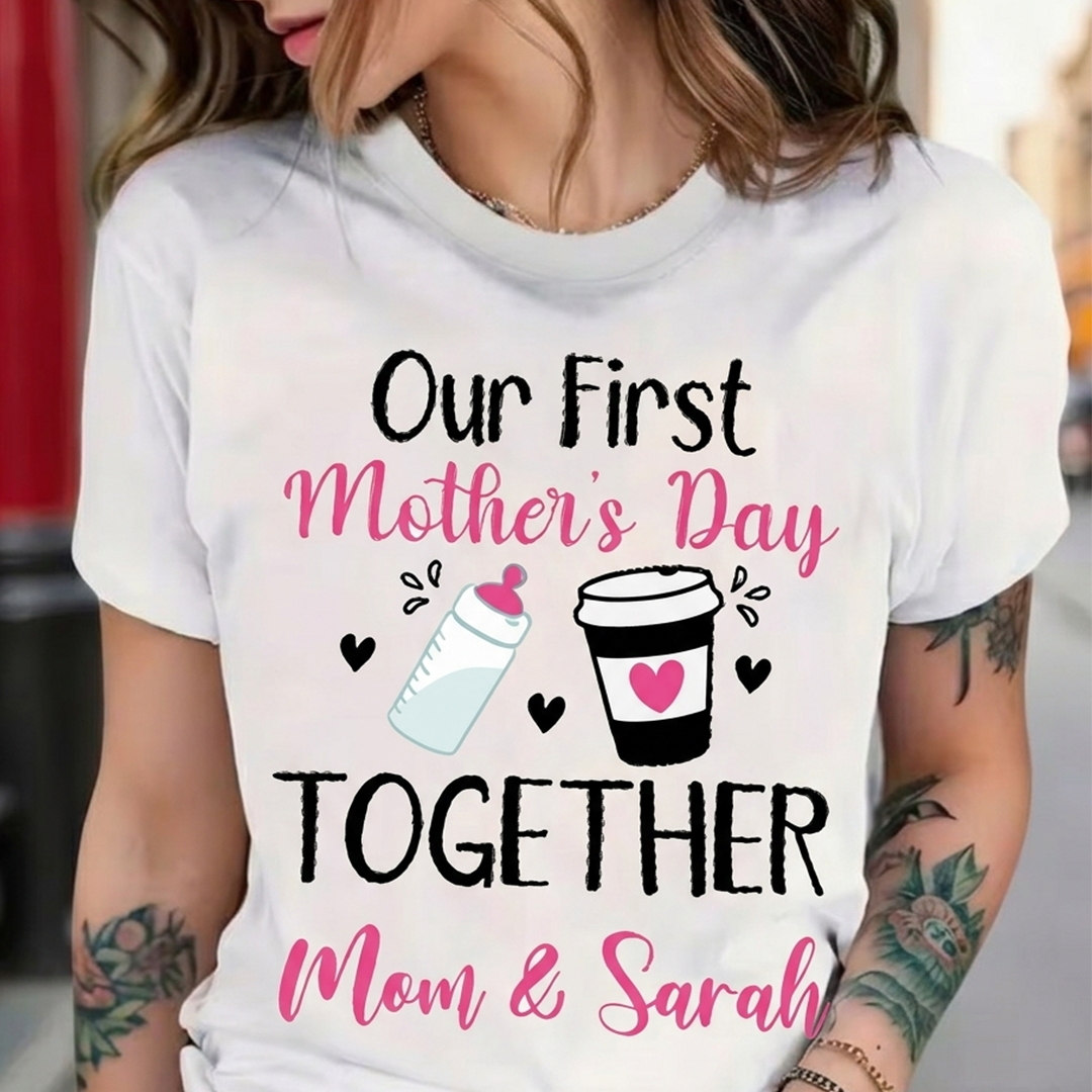 Custom Names Mommy and Me Matching Shirts Gift for New Mom