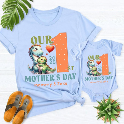 Personalized Our First Mother's Day Mom and Kids Matching Shirts, Gift for New Mom