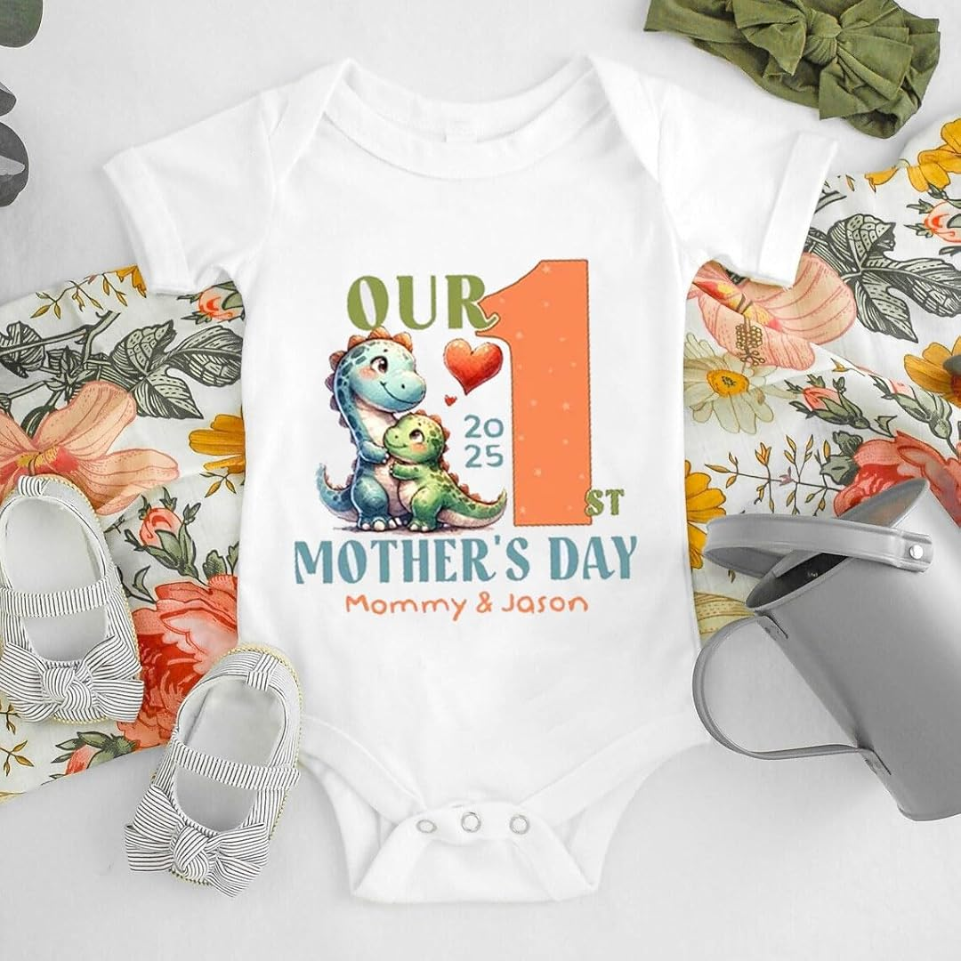 Personalized Our First Mother's Day Mom and Kids Matching Shirts, Gift for New Mom