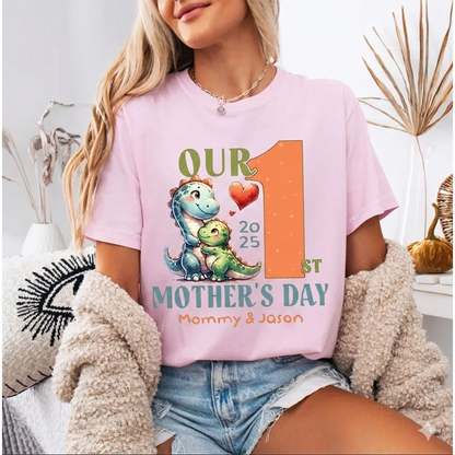 Personalized Our First Mother's Day Mom and Kids Matching Shirts, Gift for New Mom