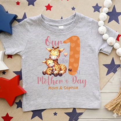 Personalized Our First Mother's Day Mommy and Kid Custom Name Matching Shirts