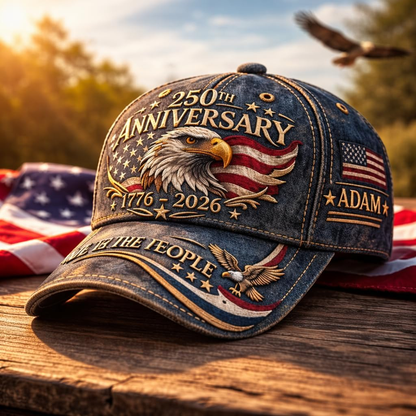 250th Anniversary USA Hat - Custom United States 250th Anniversary Hat 3D Personalized Name Gift