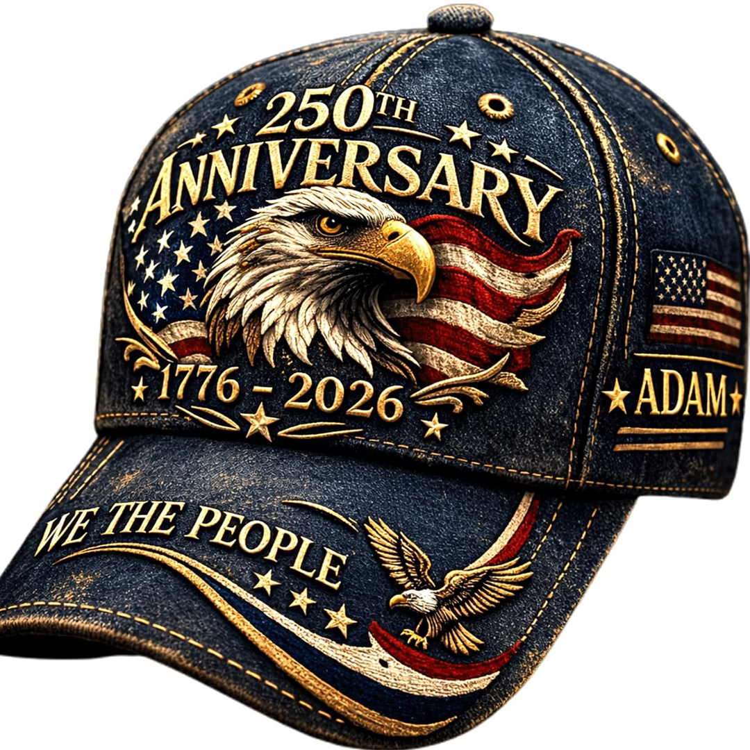 250th Anniversary USA Hat - Custom United States 250th Anniversary Hat 3D Personalized Name Gift