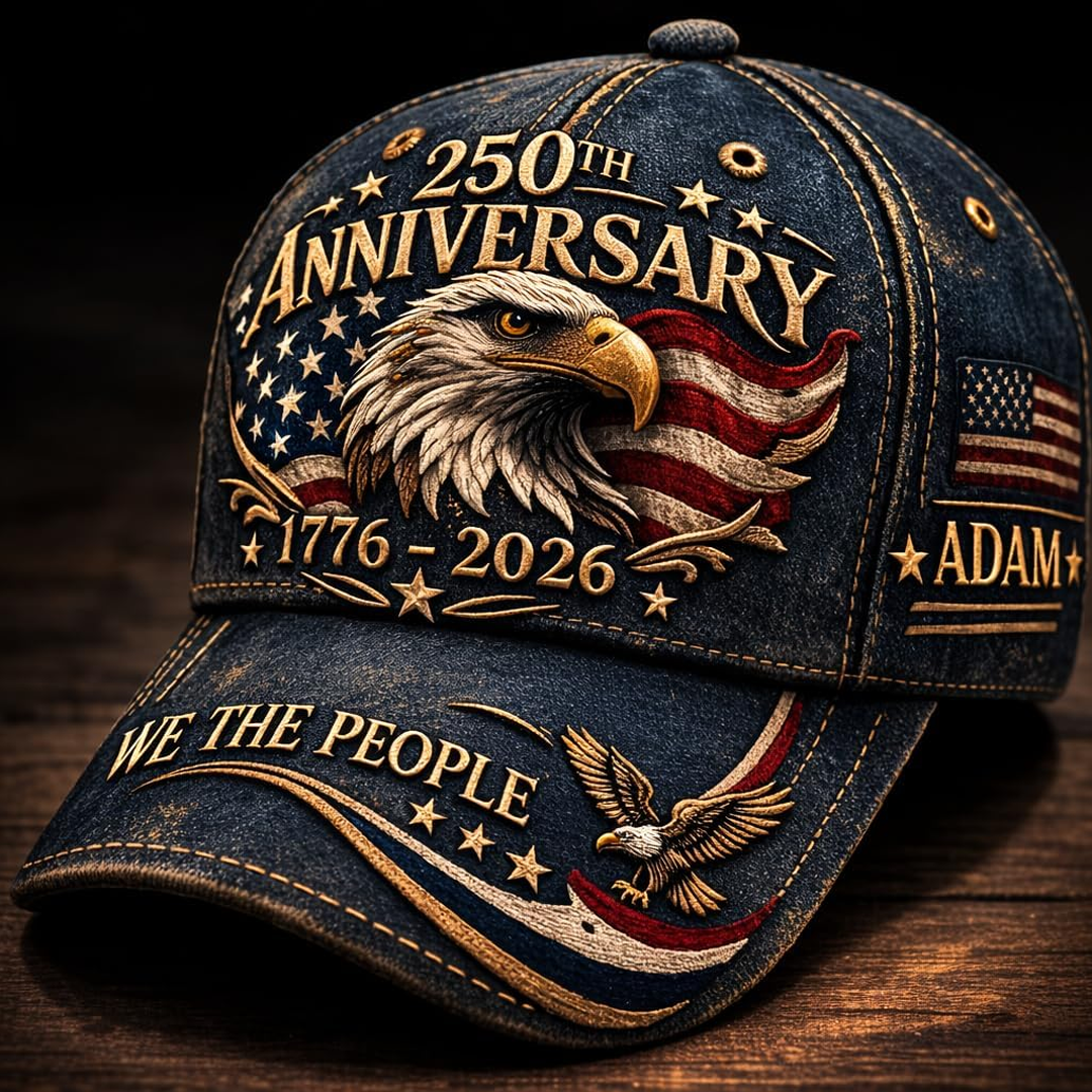 250th Anniversary USA Hat - Custom United States 250th Anniversary Hat 3D Personalized Name Gift