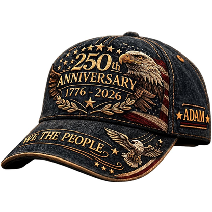 250th Anniversary USA Hat - Custom United States 250th Anniversary Hat 3D Personalized Name Gift
