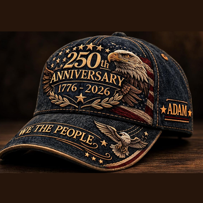 250th Anniversary USA Hat - Custom United States 250th Anniversary Hat 3D Personalized Name Gift