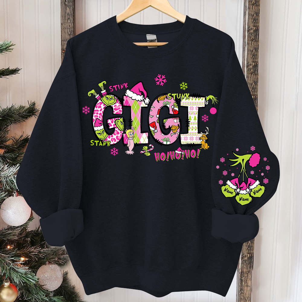 Custom Gigi And Grandkids Christmas 2024 Sweatshirt
