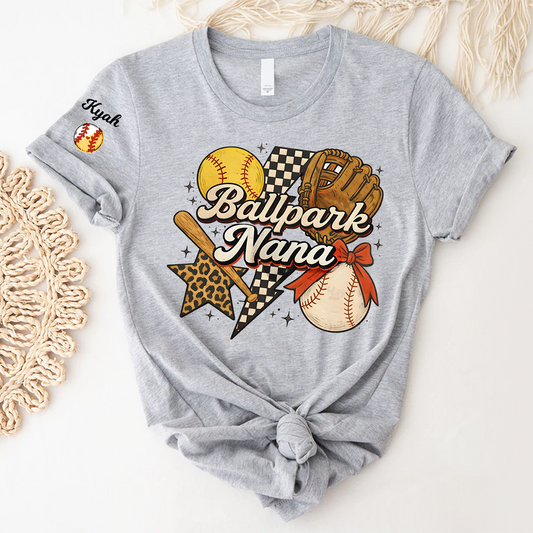 Ballpark Nana Gigi Grandma Game Day Gift For Grandma T-shirt
