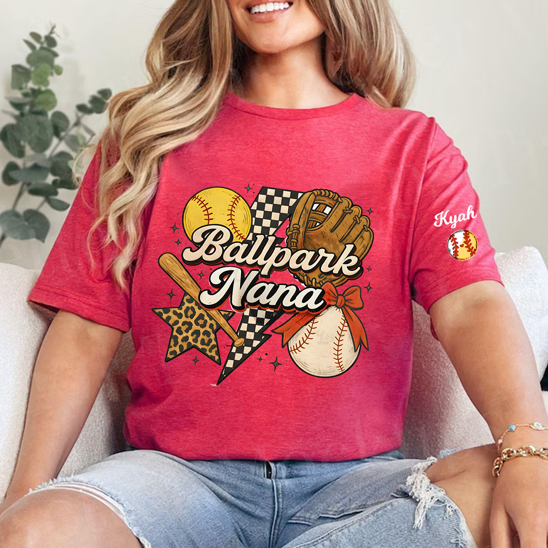 Ballpark Nana Gigi Grandma Game Day Gift For Grandma T-shirt