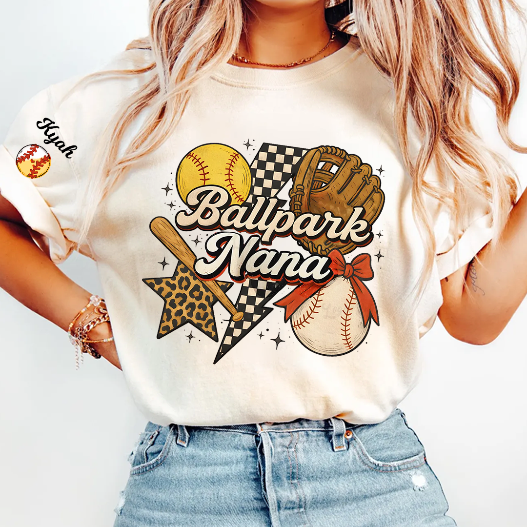 Ballpark Nana Gigi Grandma Game Day Gift For Grandma T-shirt