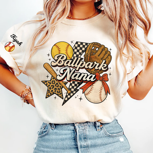 Ballpark Nana Gigi Grandma Game Day Gift For Grandma T-shirt