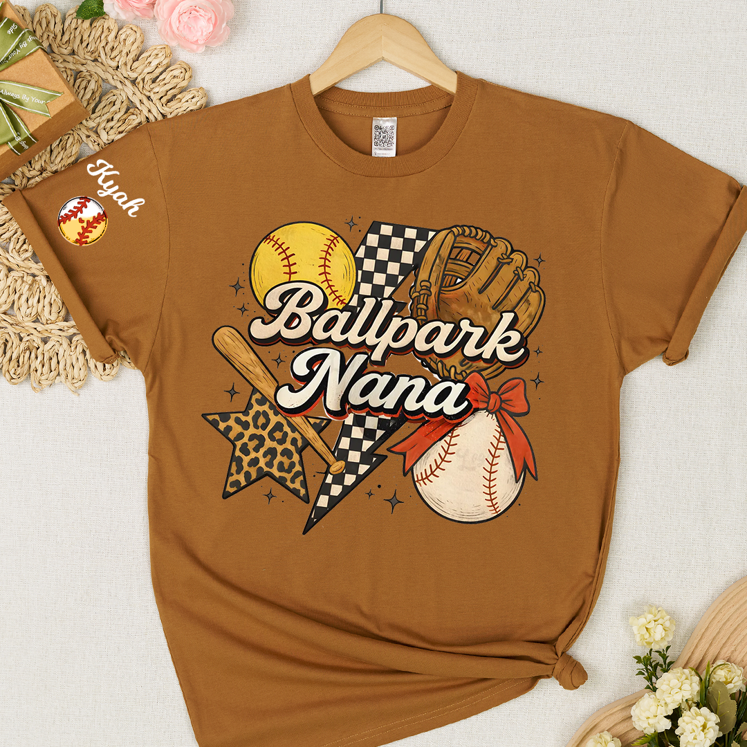 Ballpark Nana Gigi Grandma Game Day Gift For Grandma T-shirt