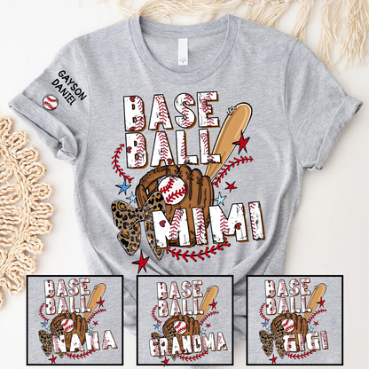 Baseball Mimi Game Day, Personalized Grandma and Grandkids T-shirt